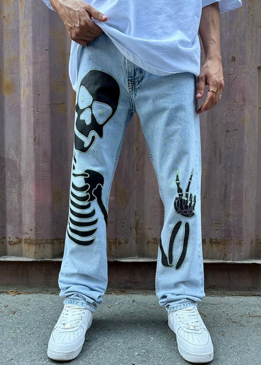 Skeleton Baggy Jeans - Clothing Lab