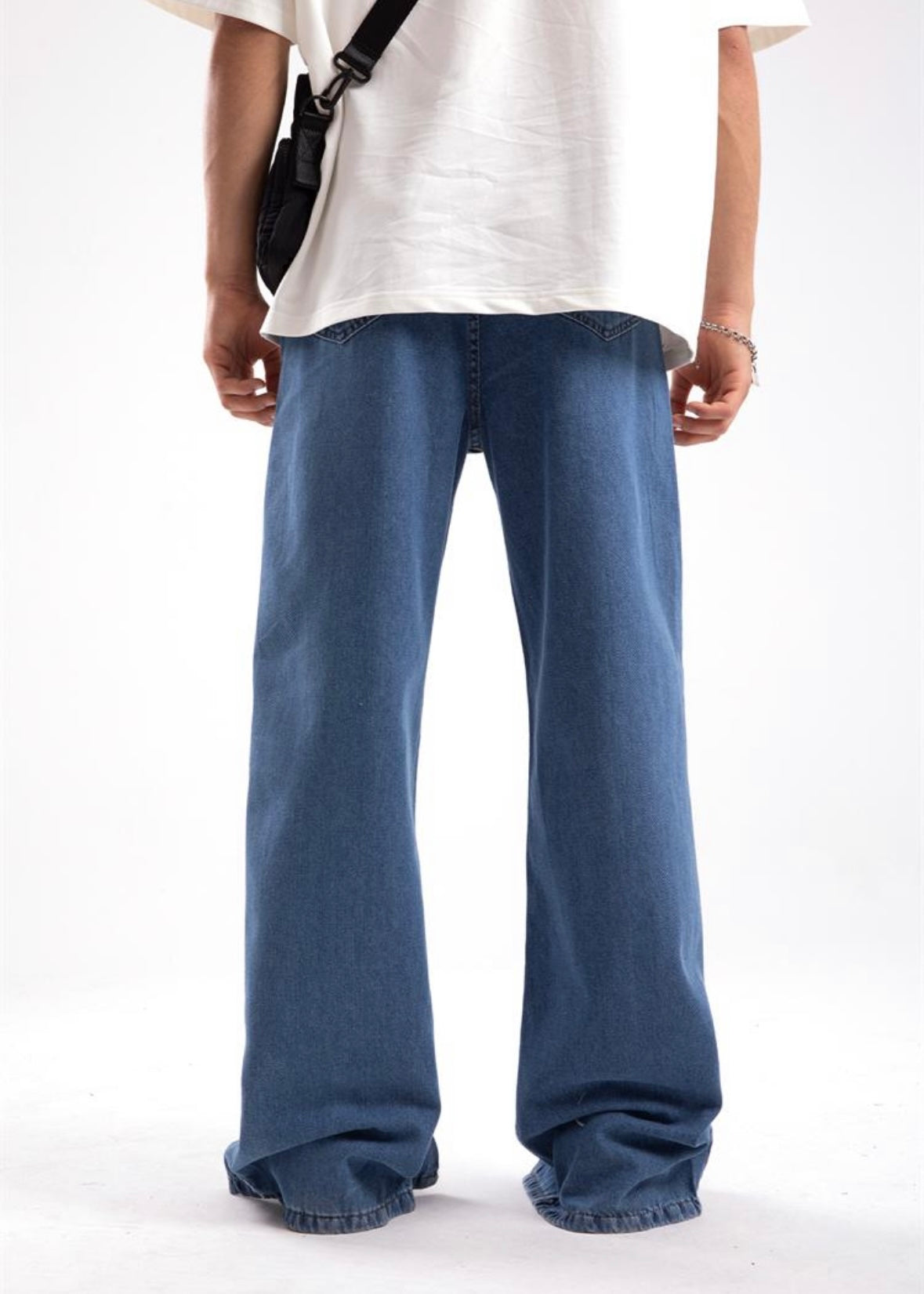 Open Leg Blue Baggy Jeans - Clothing Lab